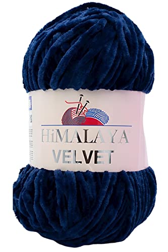 Strickfein Himalaya Velvet Wolle - 100% Micro-Polyester, 100g / 120m, Stärke 6 Super Bulky, Nadeln 8mm, Ideal für Pullover, Schals, Mützen & Heimtextilien - Dunkelblau 90021 Strickfein Himalaya Velvet Wolle - 100% Micro-Polyester, 100g / 120m, Stärke 6 Super Bulky, Nadeln 8mm, Ideal für Pullover, Schals, Mützen & Heimtextilien - Dunkelblau 90021 von Strickfein