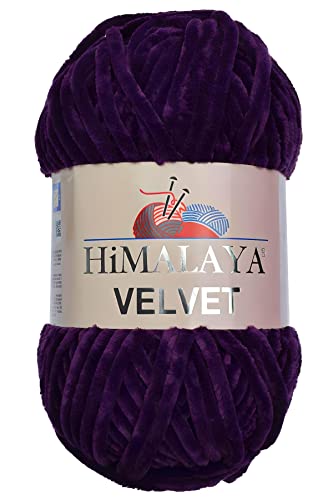 Strickfein Himalaya Velvet Wolle - 100% Micro-Polyester, 100g / 120m, Stärke 6 Super Bulky, Nadeln 8mm, Ideal für Pullover, Schals, Mützen & Heimtextilien - Dunkellila 90028 Strickfein Himalaya Velvet Wolle - 100% Micro-Polyester, 100g / 120m, Stärke 6 Super Bulky, Nadeln 8mm, Ideal für Pullover, Schals, Mützen & Heimtextilien - Dunkellila 90028 von Strickfein