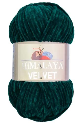 Strickfein Himalaya Velvet Wolle - 100% Micro-Polyester, 100g / 120m, Stärke 6 Super Bulky, Nadeln 8mm, Ideal für Pullover, Schals, Mützen & Heimtextilien - Dunkeltürkis 90048 von Strickfein