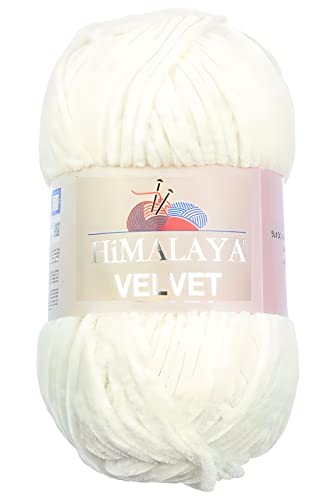 Strickfein Himalaya Velvet Wolle - 100% Micro-Polyester, 100g / 120m, Stärke 6 Super Bulky, Nadeln 8mm, Ideal für Pullover, Schals, Mützen & Heimtextilien - Helle Creme 90063 Strickfein Himalaya Velvet Wolle - 100% Micro-Polyester, 100g / 120m, Stärke 6 Super Bulky, Nadeln 8mm, Ideal für Pullover, Schals, Mützen & Heimtextilien - Helle Creme 90063 von Strickfein