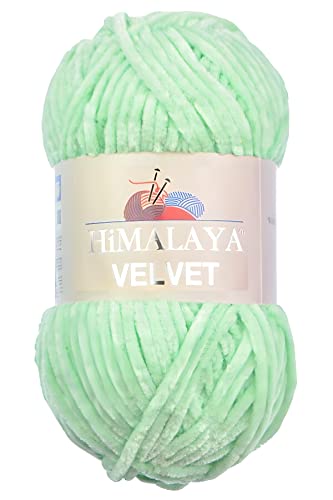 Strickfein Himalaya Velvet Wolle - 100% Micro-Polyester, 100g / 120m, Stärke 6 Super Bulky, Nadeln 8mm, Ideal für Pullover, Schals, Mützen & Heimtextilien - Helles Grün 90007 Strickfein Himalaya Velvet Wolle - 100% Micro-Polyester, 100g / 120m, Stärke 6 Super Bulky, Nadeln 8mm, Ideal für Pullover, Schals, Mützen & Heimtextilien - Helles Grün 90007 von Strickfein