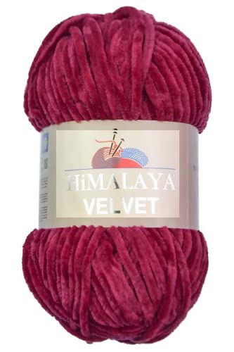 Strickfein Himalaya Velvet Wolle - 100% Micro-Polyester, 100g / 120m, Stärke 6 Super Bulky, Nadeln 8mm, Ideal für Pullover, Schals, Mützen & Heimtextilien - Himbeere 90010 von Strickfein