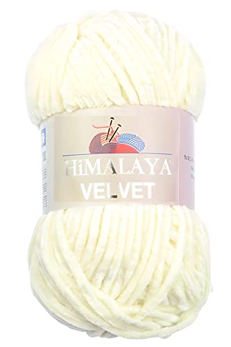 Strickfein Himalaya Velvet Wolle - 100% Micro-Polyester, 100g / 120m, Stärke 6 Super Bulky, Nadeln 8mm, Ideal für Pullover, Schals, Mützen & Heimtextilien - NaturWeiß 90008 Strickfein Himalaya Velvet Wolle - 100% Micro-Polyester, 100g / 120m, Stärke 6 Super Bulky, Nadeln 8mm, Ideal für Pullover, Schals, Mützen & Heimtextilien - NaturWeiß 90008 von Strickfein