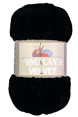 Strickfein Himalaya Velvet Wolle - 100% Micro-Polyester, 100g / 120m, Stärke 6 Super Bulky, Nadeln 8mm, Ideal für Pullover, Schals, Mützen & Heimtextilien - Schwarz 90011 Strickfein Himalaya Velvet Wolle - 100% Micro-Polyester, 100g / 120m, Stärke 6 Super Bulky, Nadeln 8mm, Ideal für Pullover, Schals, Mützen & Heimtextilien - Schwarz 90011 von Strickfein