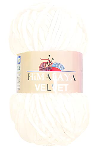 Strickfein Himalaya Velvet Wolle - 100% Micro-Polyester, 100g / 120m, Stärke 6 Super Bulky, Nadeln 8mm, Ideal für Pullover, Schals, Mützen & Heimtextilien - Weiß 90001 Strickfein Himalaya Velvet Wolle - 100% Micro-Polyester, 100g / 120m, Stärke 6 Super Bulky, Nadeln 8mm, Ideal für Pullover, Schals, Mützen & Heimtextilien - Weiß 90001 von Strickfein