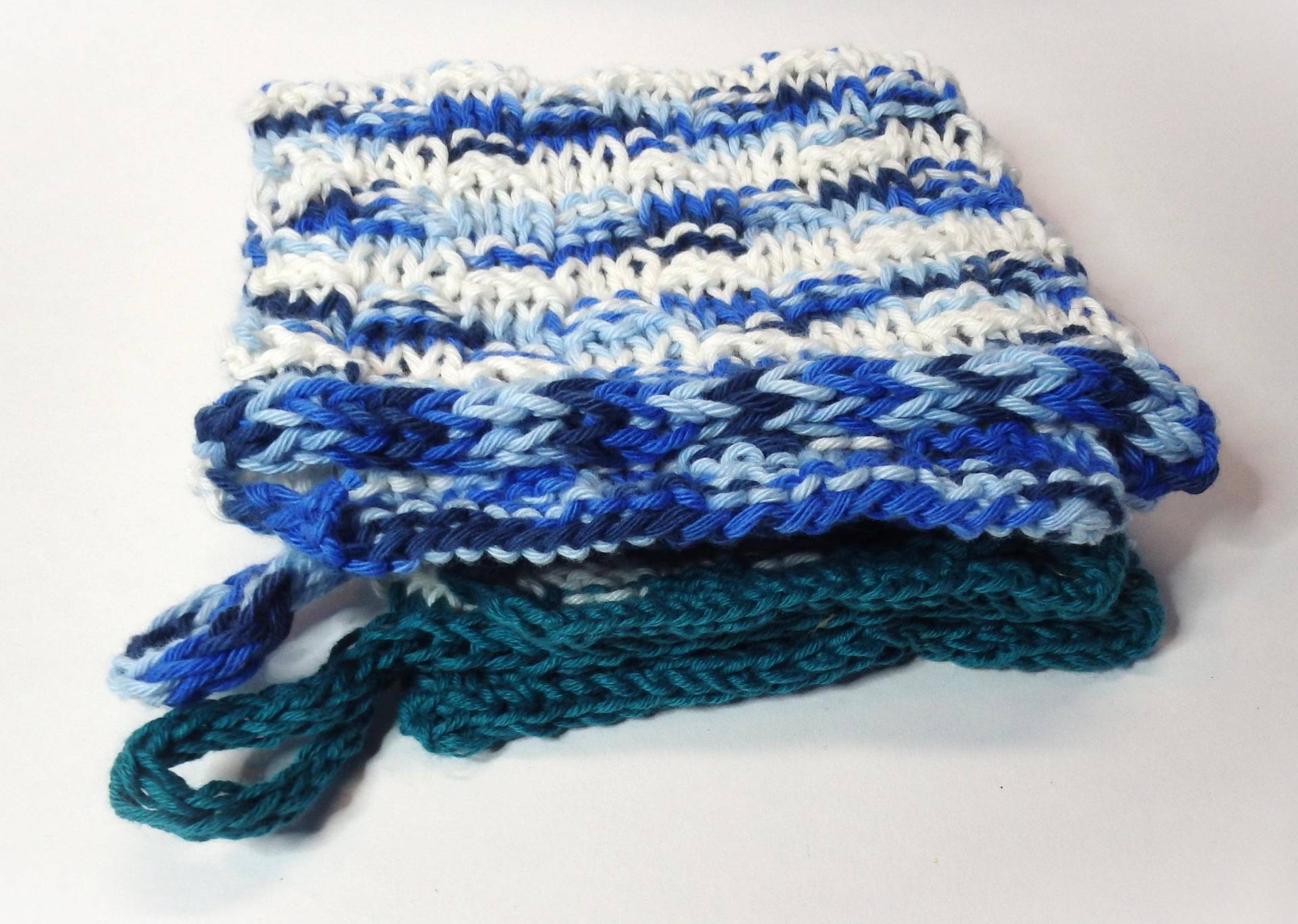Gestrickter Lappen Küchenlappen Waschlappen Handgestrickt Einzelstück Gestreift 100% Baumwolle Nachhaltig Waschbar Gestrickter Lappen Küchenlappen Waschlappen Handgestrickt Einzelstück Gestreift 100% Baumwolle Nachhaltig Waschbar von Strickgemuesemonster