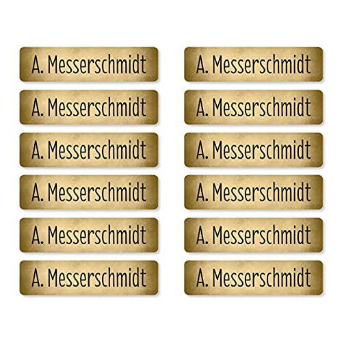 Striefchen® 200 Namensetiketten 40mm x 10mm, selbstklebend für Hefte, Bücher und Arbeitsmaterialien in verschiedenen Farben - abwaschbar Beige von Striefchen