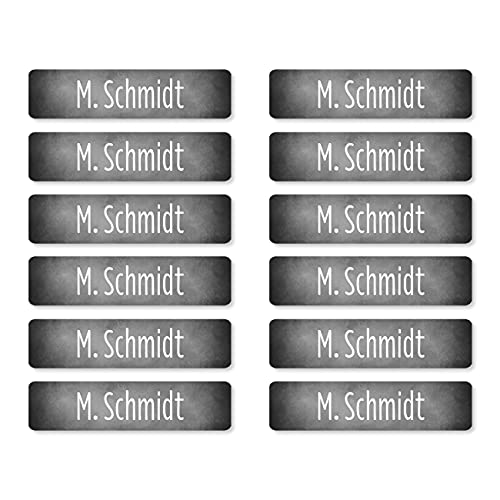 Striefchen® 200 Namensetiketten 40mm x 10mm, selbstklebend für Hefte, Bücher und Arbeitsmaterialien in verschiedenen Farben - abwaschbar Grau von Striefchen