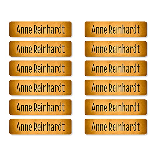 Striefchen® 200 Namensetiketten 40mm x 10mm, selbstklebend für Hefte, Bücher und Arbeitsmaterialien in verschiedenen Farben - abwaschbar Orange von Striefchen