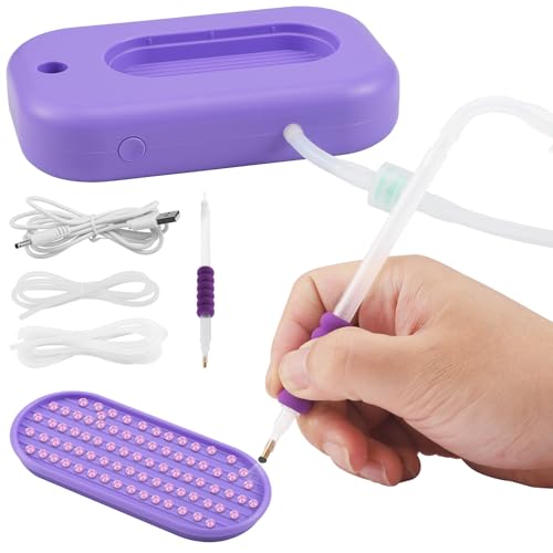 Elektrischer Diamond Painting Stift, Vakuum E-Painter für Diamond Painting mit Einstellbaren Saugmodi, Tragbares Wiederaufladbar Stift Diamond Art Zubehör-Set für Kinder Männer Frauen Jugend Teens von Strixorn