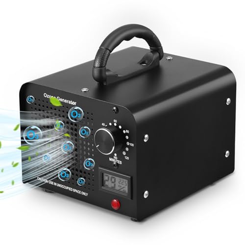 Ozongenerator für 320㎡ Space, Ozongerät Industrieller 60000mg/h, Auto Ozonisator Geruchsneutralisierer mit Timer & Temperatur- und Luftfeuchtigkeitsanzeige, Ozongerät für Auto Wohnung Büro Raum Ozongenerator für 320㎡ Space, Ozongerät Industrieller 60000mg/h, Auto Ozonisator Geruchsneutralisierer mit Timer & Temperatur- und Luftfeuchtigkeitsanzeige, Ozongerät für Auto Wohnung Büro Raum von Strixorn