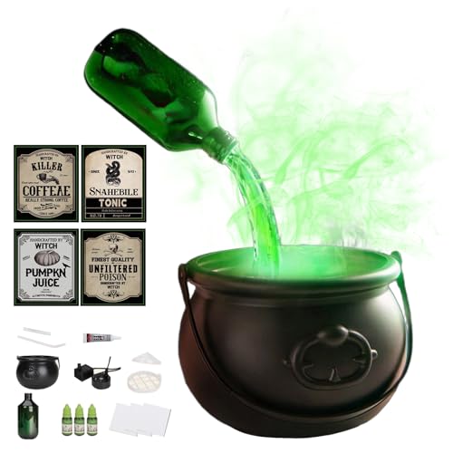 Stronrive Halloween Hexenkessel - Halloween Partydekoration,Hexenkessel Mit Schwebender Flasche Und Zerstäuber Für Herbstfeste, Spukhaus, Garten, Partydekoration von Stronrive