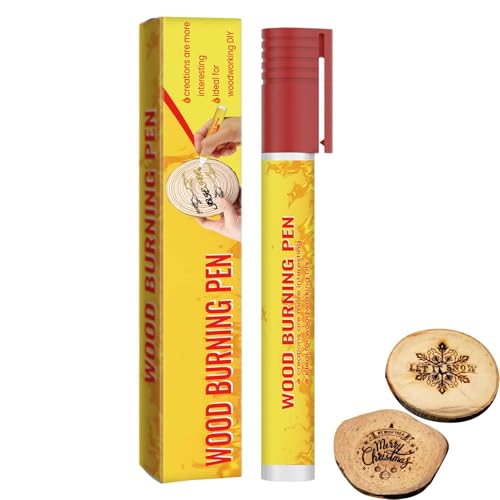 Stronrive Holzbrennstift, Holzbrennmarker - Wasserfester Holzstift mit ölbasierter Tinte und harter Spitze | Malzubehör für Holzprojekte, tragbares Brandmalerei-Werkzeug zum Ätzen und Brennen von Stronrive Holzbrennstift, Holzbrennmarker - Wasserfester Holzstift mit ölbasierter Tinte und harter Spitze | Malzubehör für Holzprojekte, tragbares Brandmalerei-Werkzeug zum Ätzen und Brennen von von Stronrive