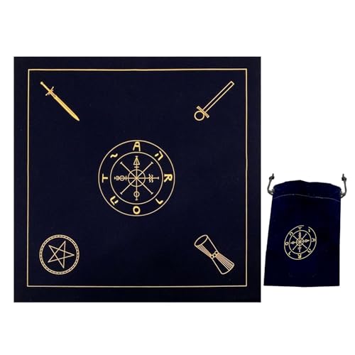 Tarot-Tuch, Tarot-Tischdecke Aus Samt Mit Tarotkarten-Aufbewahrungstasche, Pagan Altar Tarot Tischtuch, 70x70cm Wandteppich Decke Für Tarot-Karten-Liebhaber, Psychologen Tarot-Tuch, Tarot-Tischdecke Aus Samt Mit Tarotkarten-Aufbewahrungstasche, Pagan Altar Tarot Tischtuch, 70x70cm Wandteppich Decke Für Tarot-Karten-Liebhaber, Psychologen von Stronrive