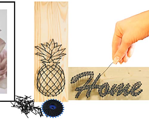 BASTELSET HOLZ Erwachsene mit Vorlagen ✪ Geschenk außergewöhnlich ✪ DIY String Art Set Basteln Geschenk Box für Frauen Männer Freund Freundin Familie Geschenk-Set Einrichtungs-DEKO Dekoration Wohnung von StuckART