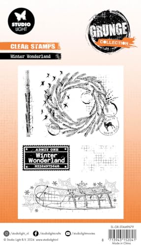 Studio Light Clear Stamp Winter wonderland Grunge Coll. nr.679 SL-GR-STAMP679 93x136mm (06-24) von Studio Light