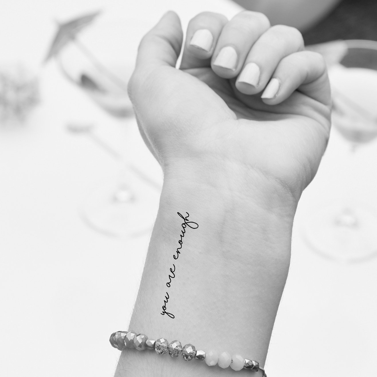 Temporäres Tattoo Frauen, Du Bist Genug | 3Er Set Temporäres Tattoo Frauen, Du Bist Genug | 3Er Set von StudioMelitta