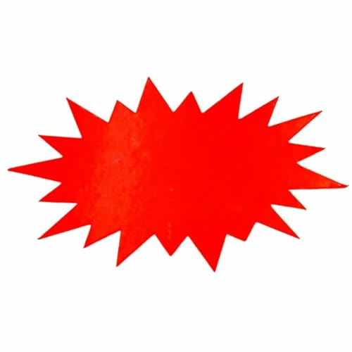 10 Stück Fluoreszierende Preisetiketten Aufkleber – Karton mit Laminat – Selbstklebende Preisschilder 180x100 mm Sternform – Für Flohmarkt Zubehör, Supermarkt, Werbung, Sale – Rot 10 Stück Fluoreszierende Preisetiketten Aufkleber – Karton mit Laminat – Selbstklebende Preisschilder 180x100 mm Sternform – Für Flohmarkt Zubehör, Supermarkt, Werbung, Sale – Rot von Studiocen