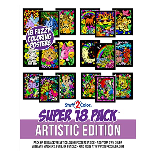 Super Pack mit 18 flauschigen Samt-Ausmalpostern (künstlerische Edition) – ideal für Familienzeit, Kunst und Handwerk, Reisen, Klassenzimmer, Pflegeeinrichtungen, Für alle Altersgruppen: Mädchen, Super Pack mit 18 flauschigen Samt-Ausmalpostern (künstlerische Edition) – ideal für Familienzeit, Kunst und Handwerk, Reisen, Klassenzimmer, Pflegeeinrichtungen, Für alle Altersgruppen: Mädchen, von Stuff2Color