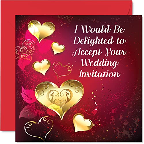 Stuff4 Akzeptanzkarte für Hochzeiten und Partys – I Would Be Delighted – RSVP Karten Hochzeit, Verlobungsfeier Einladungskarte, 145 mm x 145 mm Cant Wait Karte Grußkarten Stuff4 Akzeptanzkarte für Hochzeiten und Partys – I Would Be Delighted – RSVP Karten Hochzeit, Verlobungsfeier Einladungskarte, 145 mm x 145 mm Cant Wait Karte Grußkarten von Stuff4