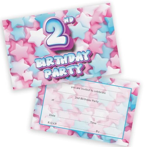 Party-Einladungen zum 2. Geburtstag für Kinder – Sweet Marshmallow 20 Stück – Kindergeburtstagseinladungen für Jungen/Mädchen A6 Geburtstagsparty-Einladungskarten mit Klappumschlägen Party-Einladungen zum 2. Geburtstag für Kinder – Sweet Marshmallow 20 Stück – Kindergeburtstagseinladungen für Jungen/Mädchen A6 Geburtstagsparty-Einladungskarten mit Klappumschlägen von Stuff4