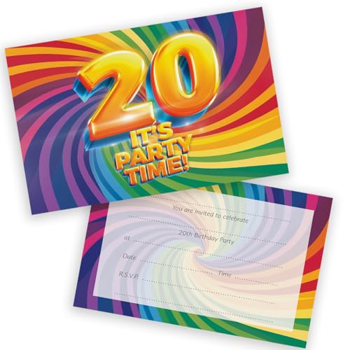 Party-Einladungen zum 20. Geburtstag, für Männer und Frauen, mit Klappumschlägen, 28 Stück Party-Einladungen zum 20. Geburtstag, für Männer und Frauen, mit Klappumschlägen, 28 Stück von Stuff4