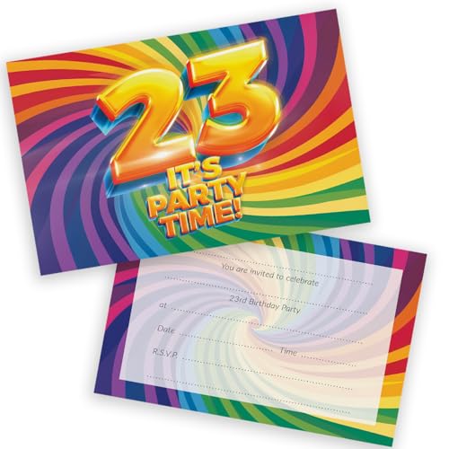 Party-Einladungen zum 23. Geburtstag, für Männer und Frauen, mit Klappumschlägen, 20 Stück Party-Einladungen zum 23. Geburtstag, für Männer und Frauen, mit Klappumschlägen, 20 Stück von Stuff4
