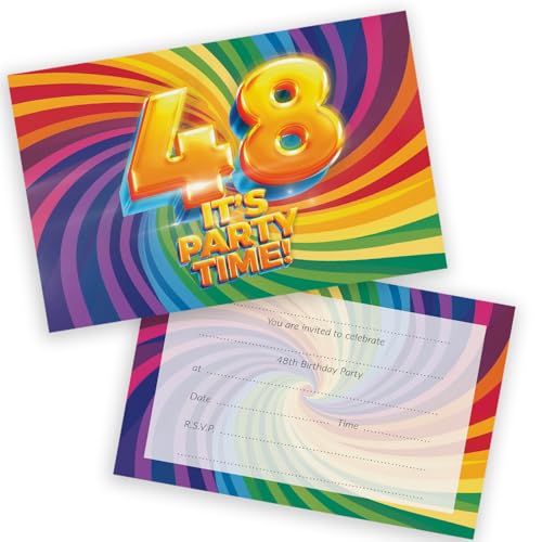 Party-Einladungen zum 48. Geburtstag, für Männer und Frauen, mit Klappumschlägen, 20 Stück Party-Einladungen zum 48. Geburtstag, für Männer und Frauen, mit Klappumschlägen, 20 Stück von Stuff4