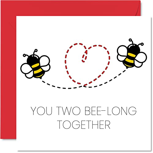 Stuff4 Hochzeitskarten für Braut und Bräutigam – Bee-Long Together – Happy Wedding Day Cards Congratulations, Congrats Well Done Just Married-Karte, 145 mm x 145 mm, Hochzeitsgrußkarten für Paare Stuff4 Hochzeitskarten für Braut und Bräutigam – Bee-Long Together – Happy Wedding Day Cards Congratulations, Congrats Well Done Just Married-Karte, 145 mm x 145 mm, Hochzeitsgrußkarten für Paare von Stuff4