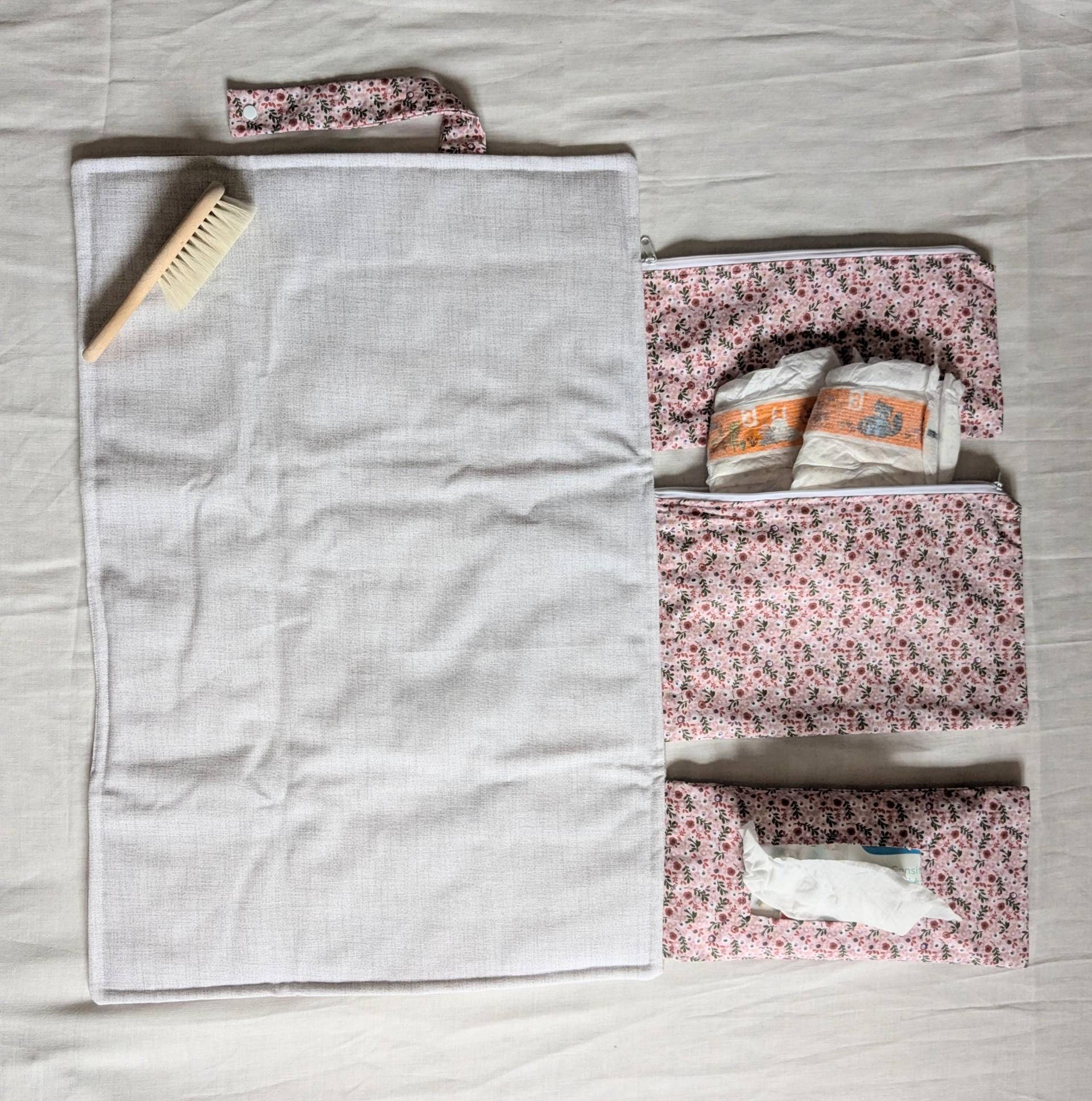 Windeltasche Mit Wickelunterlage "Dornröschen Rosa" Für Unterwegs, Abwischbar, Wickel-Windeltasche Windeltasche Mit Wickelunterlage "Dornröschen Rosa" Für Unterwegs, Abwischbar, Wickel-Windeltasche von StumblingShop