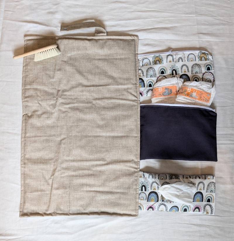Windeltasche Mit Wickelunterlage "Hans Im Glück" Für Unterwegs, Abwischbar, Wickel-Windeltasche von StumblingShop