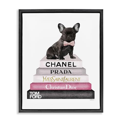Stupell Industries Buchstapel Fashion Französische Bulldogge, Design von Amanda Greenwood von Stupell Industries