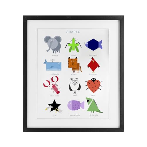 Stupell Industries Carla Daly Kreatives Tierformen-Diagramm, gerahmter Druck unter Glas, 40,6 x 33 cm, Schwarz von Stupell Industries
