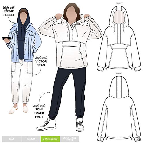 Style Arc Schnittmuster Kennedy Kapuzenoberteil (Größen 04-16) von Style Arc
