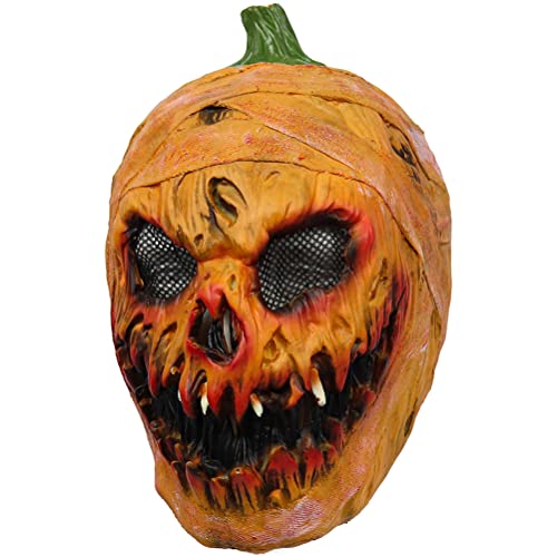 Stylebest Halloween Gruseliger Latexkürbiskopf -Gesichtsdecke, Neuheit Gruseliger Halloween -Kostüm -Party -Requisiten, Beängstigend für Party und Trick oder Genuss von Stylebest