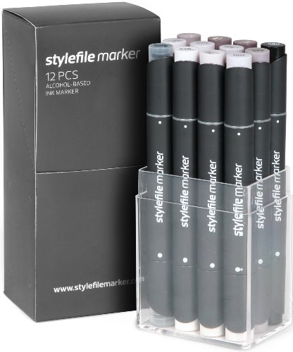 Stylefile Marker, 12er Set, Grau, Nicht zutreffend von Stylefile