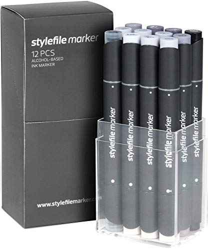 Stylefile SFS12CG Marker, 12er Set Grau von Stylefile