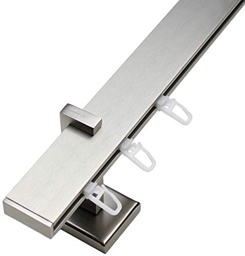 Stylelex Tetra Edelstahl-Optik 1-läufig - Träger 9,1cm - Rechteckig - 500cm - Endkappe von Stylelex