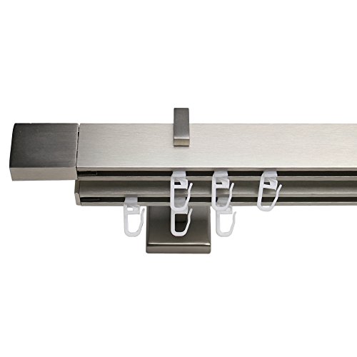 Stylelex Tetra Edelstahl-Optik 2-läufig - Träger 9,1cm - Rechteckig - 160cm - Block von Stylelex