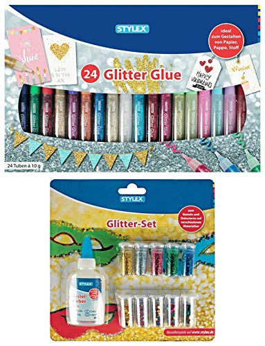 Stylex Glitter Glue 3D (1, Glitter Glue + Glitter Set) von Stylex Toppoint