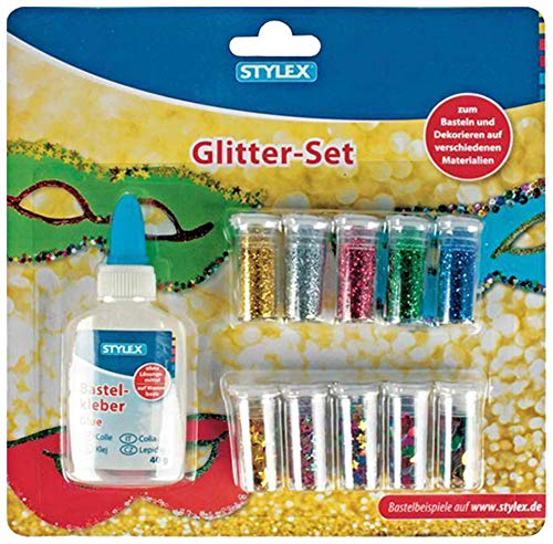 Stylex Glitter Set 35g Bastelkleber + 2X 5 Becher Dekomaterial von Stylex Toppoint