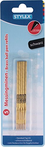 5 Kugelschreiber Minen Messingminen 1,0mm schwarz 5 Kugelschreiber Minen Messingminen 1,0mm schwarz von Stylex