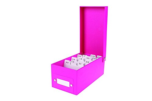 Rosa Lernbox DIN A8 - Karteikasten/Allzweckbox - 400 Karteikarten pink von Stylex