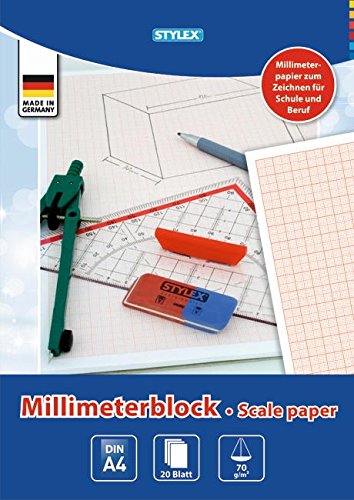 STYLEX 29330 Millimeterblock, holzfrei, DIN A4, 20 Blatt von Stylex