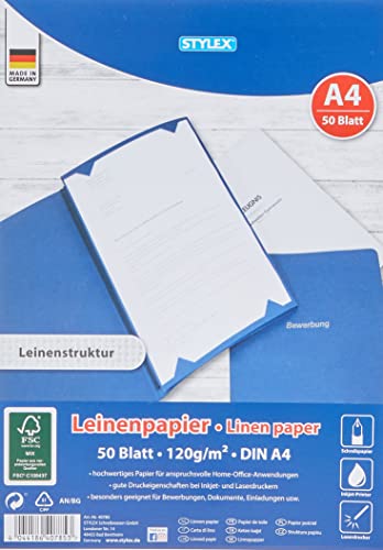 STYLEX 40785 Hochwertiges Leinenpapier, 120 g/m² von Stylex