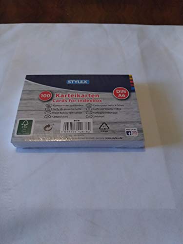 STYLEX 42676 Ersatz-Karteikarten, A6, 100er Packung von Stylex