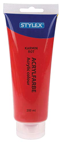 Stylex 28517 - Acrylfarbe auf Wasserbasis, 200 ml Tube in karminrot, matt, hohe Deck- und Farbkraft, lichtbeständig, schnelltrocknend und wasserfest Stylex 28517 - Acrylfarbe auf Wasserbasis, 200 ml Tube in karminrot, matt, hohe Deck- und Farbkraft, lichtbeständig, schnelltrocknend und wasserfest von Stylex