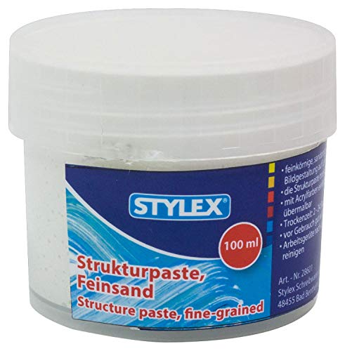 Stylex 28601 - Strukturpaste fein, 100 ml Dose, trocknet weiß matt und deckend auf, kann eingefärbt oder übermalt werden, für reliefartige Effekte von Stylex