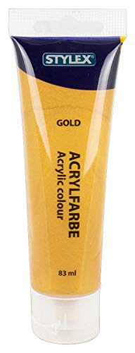Stylex 28638 - Acrylfarbe auf Wasserbasis, 83 ml Tube in gold, matt, hohe Deck- und Farbkraft, lichtbeständig, schnelltrocknend und wasserfest Stylex 28638 - Acrylfarbe auf Wasserbasis, 83 ml Tube in gold, matt, hohe Deck- und Farbkraft, lichtbeständig, schnelltrocknend und wasserfest von Stylex