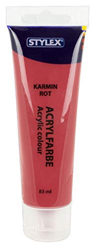 Stylex 28642 - Acrylfarbe auf Wasserbasis, 83 ml Tube in karminrot, matt, hohe Deck- und Farbkraft, lichtbeständig, schnelltrocknend und wasserfest Stylex 28642 - Acrylfarbe auf Wasserbasis, 83 ml Tube in karminrot, matt, hohe Deck- und Farbkraft, lichtbeständig, schnelltrocknend und wasserfest von Stylex